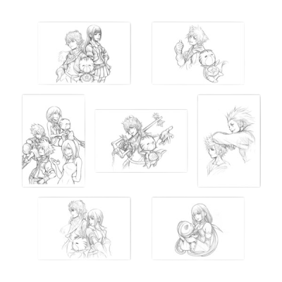KINGDOM HEARTS POSTCARD SET C ILLUSTRATED BY TETSUYA NOMURA razglednice