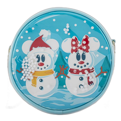 LOUNGEFLY DISNEY SNOWMAN MICKEY MINNIE SNOW GLOBE TORBA
