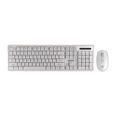 MARVO OFFICE WS005 HR WH brezžični komplet tipkovnice in miške bele barve - SLO/HR LAYOUT