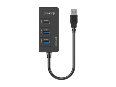 Priključna postaja USB 3.0, 3x USB-A, RJ45 Ethernet, črna, ORICO HR01-U3