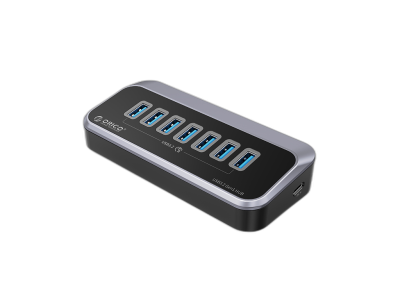 USB-C hub s 7 vhodi, 7x USB-A 3.2 Gen1, 5Gbps, črn, ORICO M3U3-7A-10