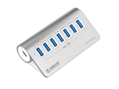 USB-C hub s 7 vhodi, 7x USB-A 3.2 Gen1, ALU, ORICO M3U7-10