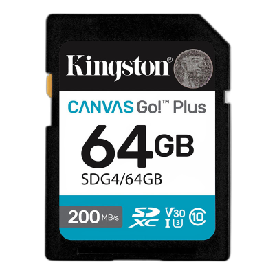 KINGSTON Canvas Go! Plus SD 64GB Class10 UHS-I U3, V30, 4K UHD (SDG4/64GB) spominska kartica