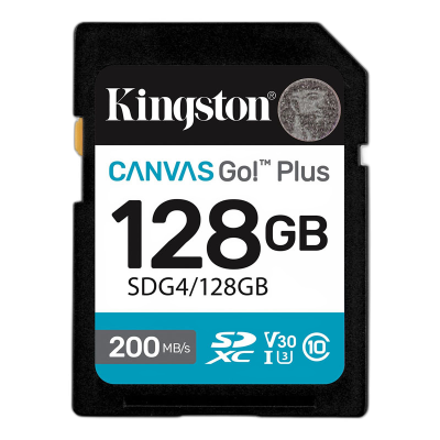 KINGSTON Canvas Go! Plus SD 128GB Class10 UHS-I U3, V30, 4K UHD SDG4/128GB spominska kartica
