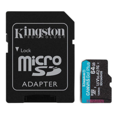 KINGSTON Canvas Go! Plus microSD 64GB Class 10 UHS-I U3 V30 A2 SD adapter (SDCG4/64GB) spominska kartica