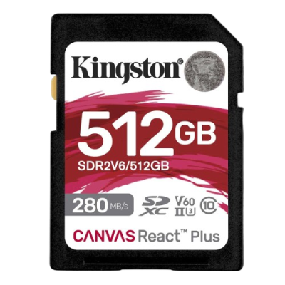 KINGSTON Canvas React Plus V60 SD 512GB Class10 UHS-II (SDR2V6/512GB) spominska kartica