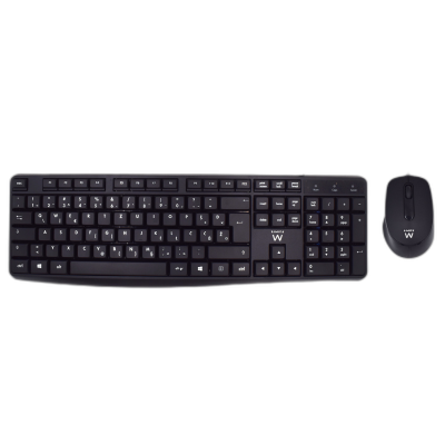 Tipkovnica in miška Ewent Business Combo s tihim tipkami, črna, USB, SLO