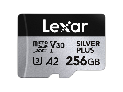 Spominska kartica Lexar Professional SILVER Plus, micro SDXC, 256GB, U3, V30, A2, UHS-I, z adapterjem