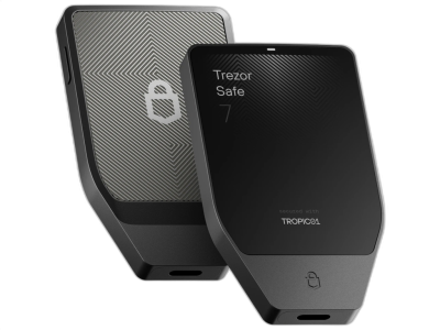Trezor Safe 7, strojna denarnica za Bitcoin in druge kriptovalute, črna