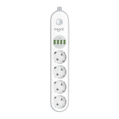 MOYE VOLTAIC POWER STRIP 16A/4000W/4USB/4 SOCKETS RAZDELILNA LETEV