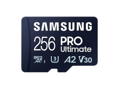 Spominska kartica Samsung PRO Ultimate, micro SDXC, 256GB, U3, V30, A2, UHS-I, z SD adapterjem