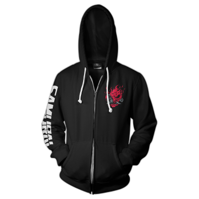 JINX CYBERPUNK 2077 BIGGEST FAN ZIP-UP HOODIE ČRNA M