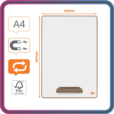 Nobo tablica magnetna, A4, bela, set 4 kom