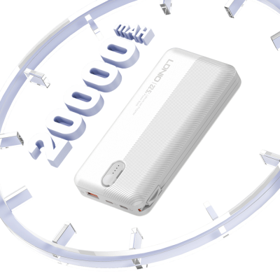 LDNIO POWER BANK 20000mAh 22,5W 5V 3A 1 PORT (1A) + 2 CABLE (1C1L) PQ24