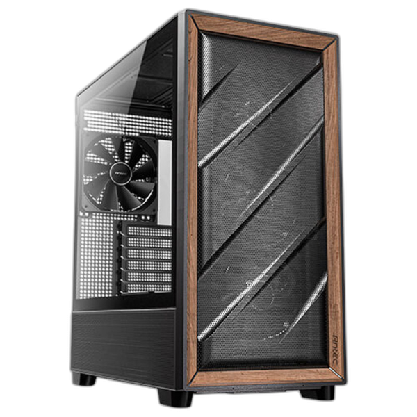 ANTEC Flux midi-ATX okno leseno črno/rjavo gaming ohišje