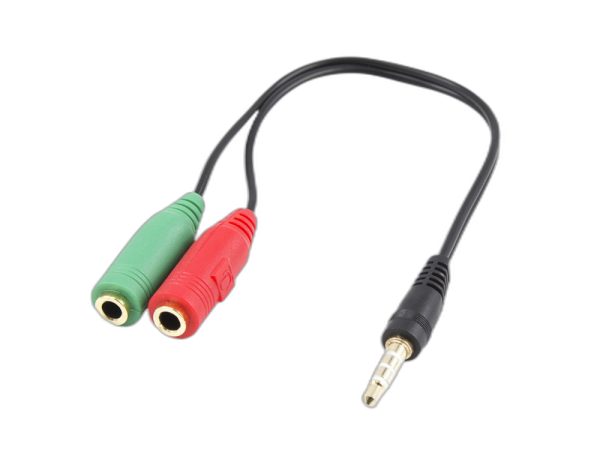 Adapter za slušalke in mikrofon, 1 moški na 2 ženska, 3,5 mm, 15 cm, Ewent