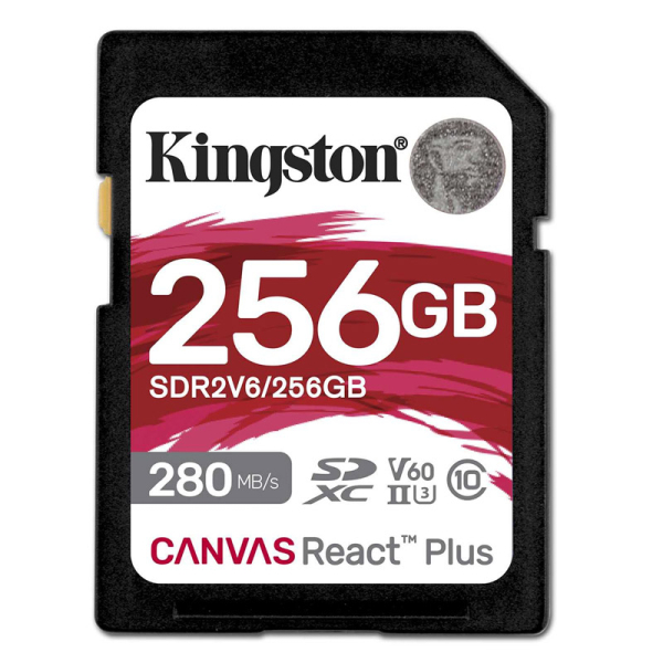 KINGSTON Canvas React Plus SD 256GB Class10 UHS-II (SDR2V6/256GB) spominska kartica