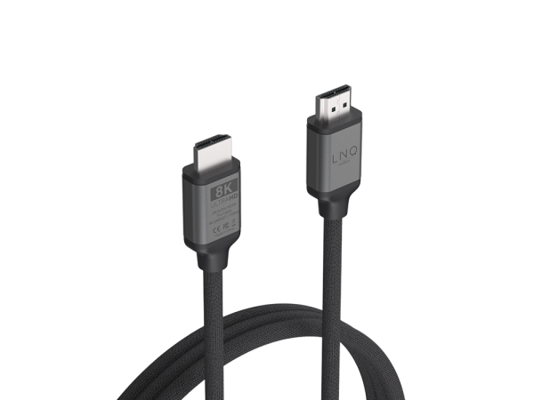 Kabel HDMI v HDMI 2.1a, M/M, 8K 60Hz, 4K 120Hz, UHS, HDR, 2m, pleten, LINQ