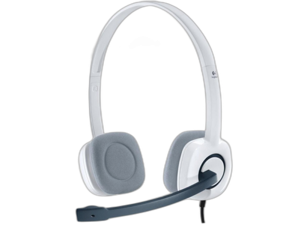 LOGITECH H150 stereo bele z mikrofonom slušalke