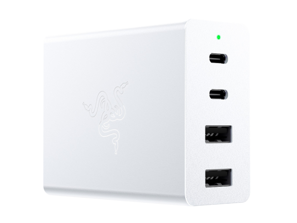 Stenski polnilec Razer 4-port USB-C 130W GaN, 2x USB-C PD 100W, 2x USB-A, bel