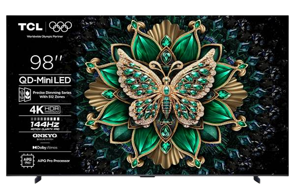 TCL 4K QD-Mini LED TV 98C61K, Google TV, 144Hz, Onkyo zvok z Dolby Atmos