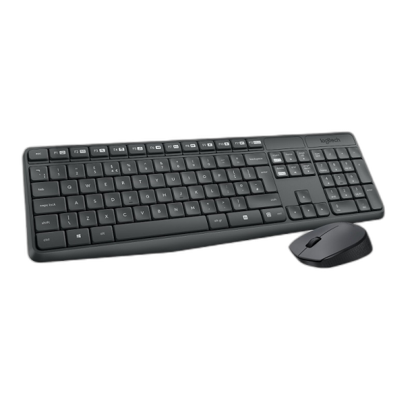 LOGITECH MK235 brezžična črna tipkovnica + miška