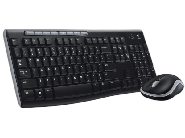 LOGITECH MK270 brezžična črna miška in slovenska tipkovnica