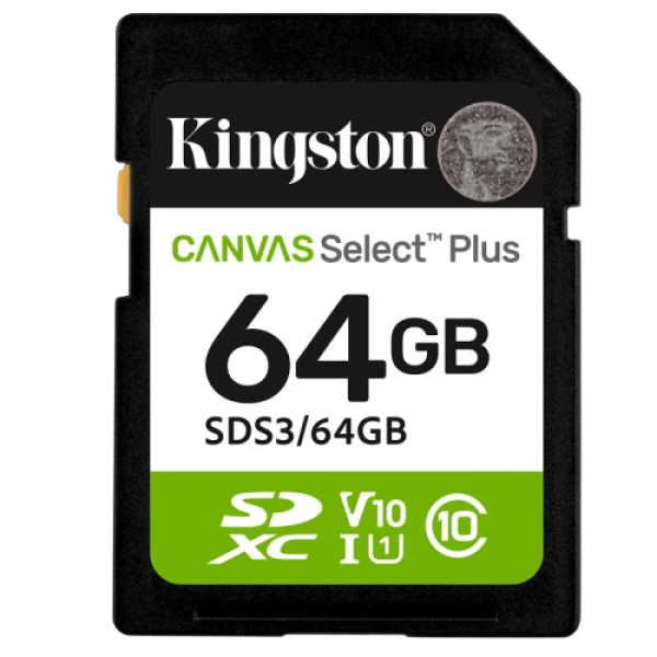 KINGSTON Canvas Select Plus SD 64GB Class10 UHS-I (SDS3/64GB) spominska kartica