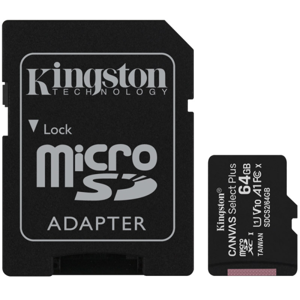 KINGSTON Canvas Select Plus microSD 64GB Class10 UHS-I adapter (SDCS2/64GB) spominska kartica