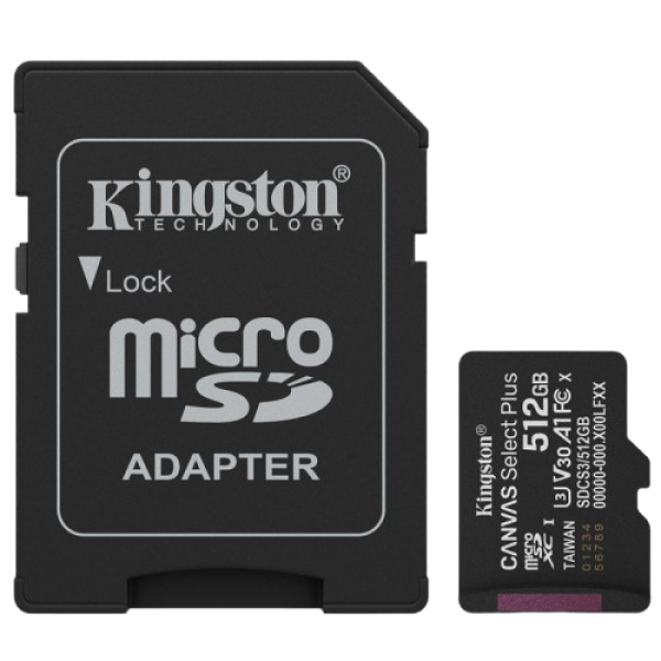 KINGSTON Canvas Select Plus microSD 512GB Class10 UHS-I SD adapter (SDCS3/512GB) spominska kartica