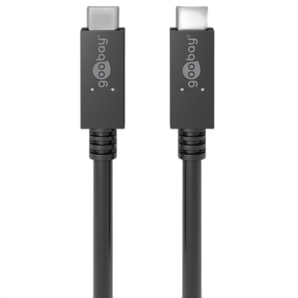 GOOBAY USB-C na USB-C 1m 100W PD 20Gbit/s črn polnilni in sync kabel