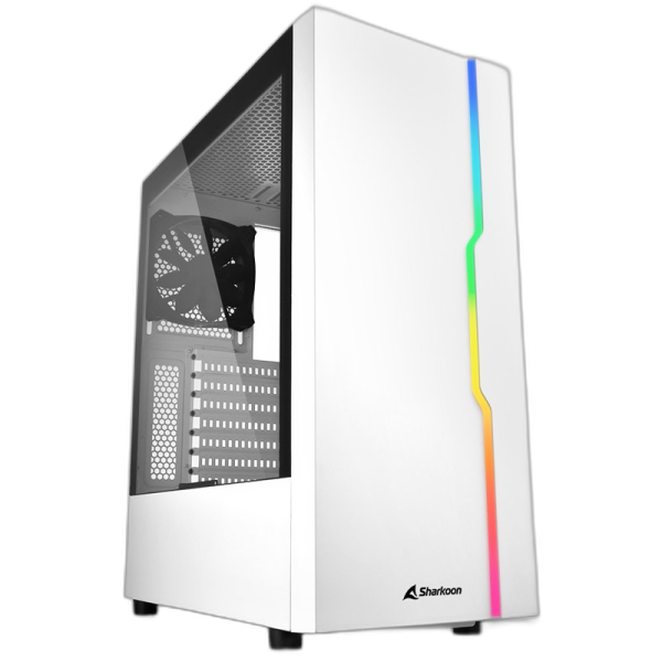SHARKOON RGB SLIDER midiATX okno gaming belo ohišje