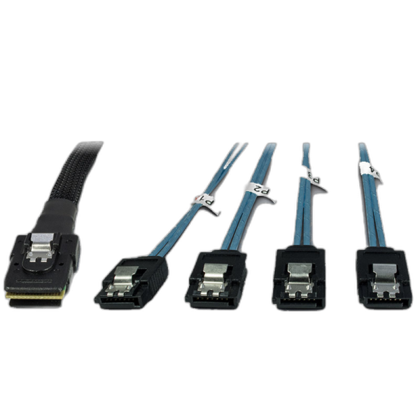 INTER-TECH 4x SATA-1x mini SAS SFF-8087 Cross-over kabel 1m