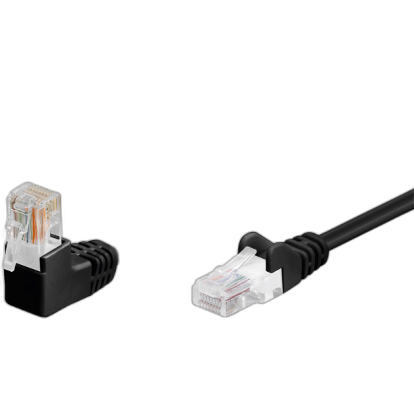 GOOBAY U/UTP CAT 5e kotni 90° 1m črn patch kabel