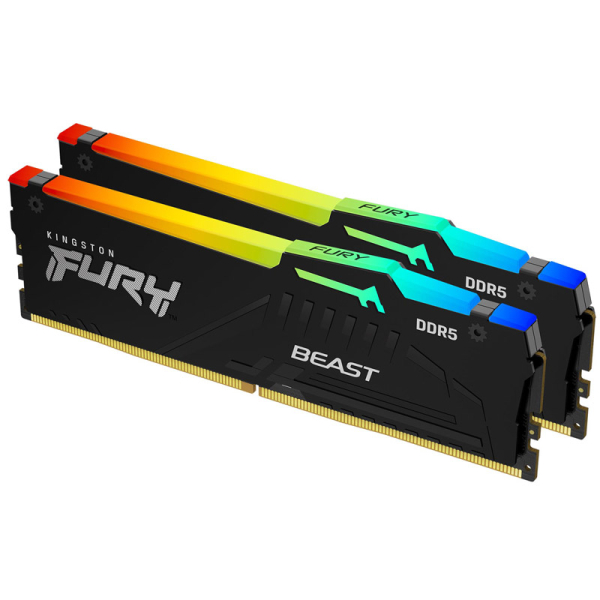 KINGSTON Fury Beast 64GB (2x32GB) 5200MT/s DDR5 CL40 XMP KF552C40BBAK2-64 RGB ram pomnilnik