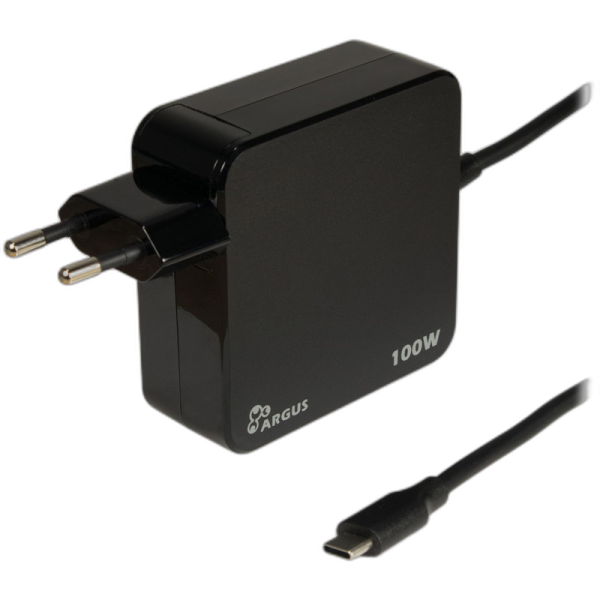 INTER-TECH PD-2100 USB-C PD 5-20V 100W 1,8m črni polnilec