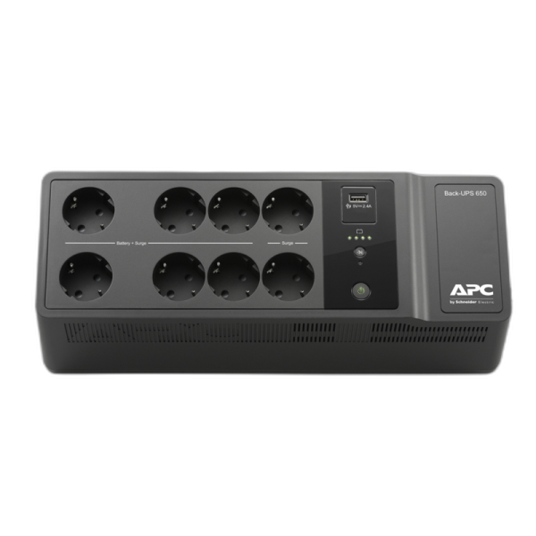 APC Back-UPS BE650G2-GR BE 650VA 400W 8xSchuko CEE7 USB prenapetostna zaščita razdelilec brezprekinitveno napajanje