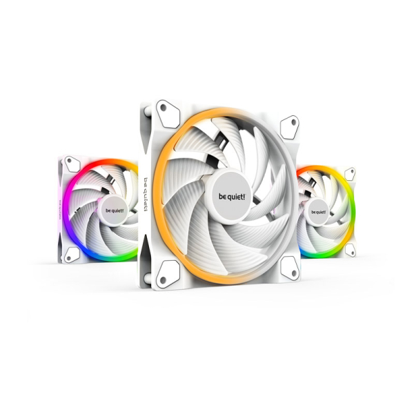 BE QUIET! LIGHT WINGS White High-Speed (BL103) triple pack RGB 140mm 4-pin PWM beli ventilator