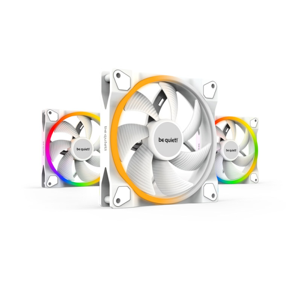 BE QUIET! LIGHT WINGS White (BL102) triple pack RGB 140mm 4-pin PWM beli ventilator