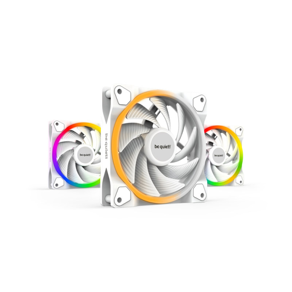 BE QUIET! LIGHT WINGS White High-Speed (BL100) triple pack RGB 120mm 4-pin PWM beli ventilator