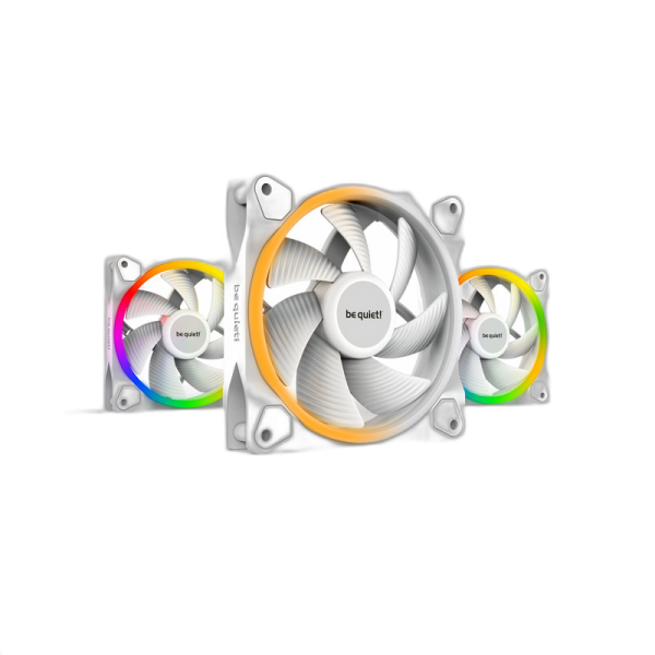 BE QUIET! LIGHT WINGS White (BL100) triple pack RGB 120mm 4-pin PWM beli ventilator