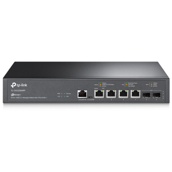 TP-LINK JetStream TL-SX3206HPP 6-port 10GE L2+ Managed 2xSFP+ POE++ mrežno stikalo-switch