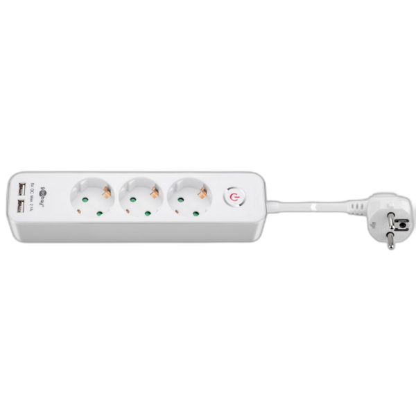 GOOBAY 1,5m podaljšek s 3 vtičnicami Schuko 2x USB2.0 vtičnicami razdelilec