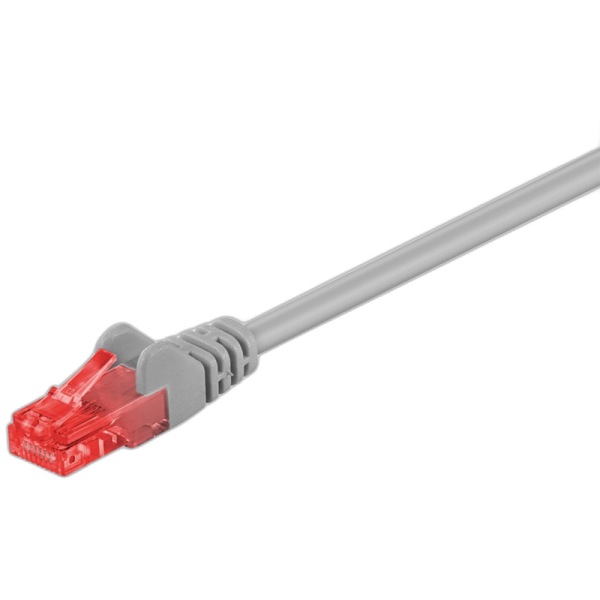 GOOBAY U/UTP CAT6 1m siv/rdeč mrežni priključni patch kabel