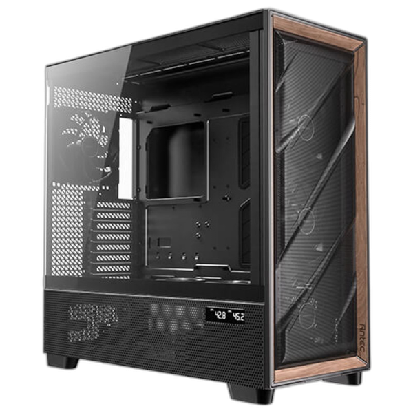 ANTEC Flux PRO Full Tower okno leseno črno/rjavo gaming ohišje