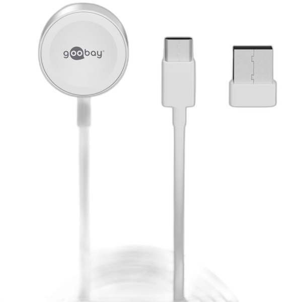 GOOBAY Apple Watch Charger USB-C/USB-A 5V 2,5W beli polnilec