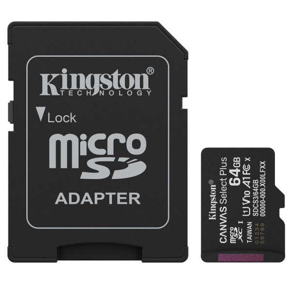 KINGSTON Canvas Select Plus microSD 64GB Class10 UHS-I adapter (SDCS3/64GB) spominska kartica