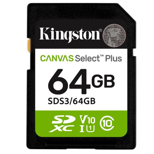 KINGSTON Canvas Select Plus SD 64GB Class10 UHS-I (SDS3/64GB) spominska kartica