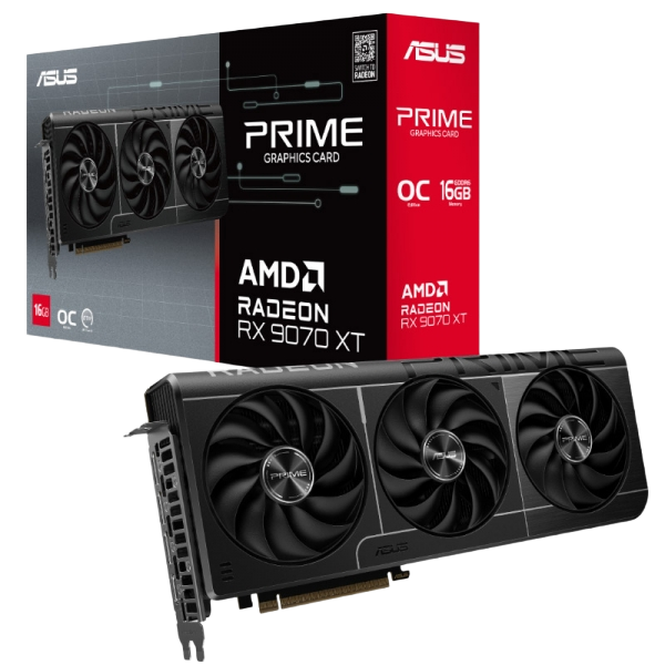 ASUS PRIME Radeon RX 9070 XT GDDR6 OC (PRIME-RX9070XT-O16G) grafična kartica
