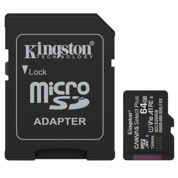 KINGSTON Canvas Select Plus microSD 64GB Class10 UHS-I adapter (SDCS3/64GB) spominska kartica